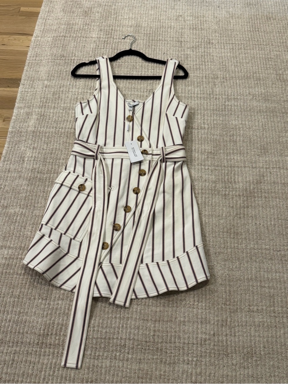Derek Lam 10 Crosby NWT Striped Wrap Dress With Belt